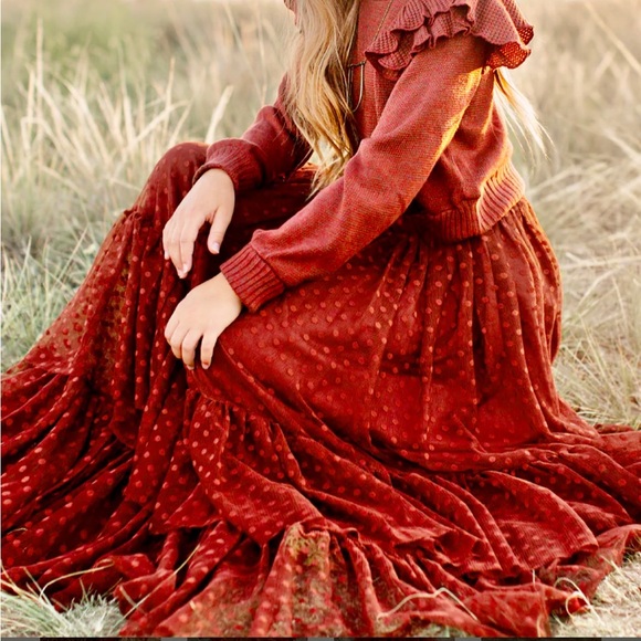 JOYFOLIE Zenni Maxi Skirt in Cinnamon (Women’s Small/Girl’s Size 14) - Picture 2 of 4